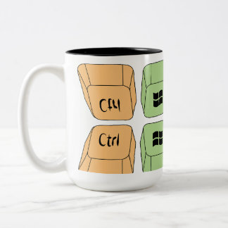 Ctrl Win Alt Tweekleurige Koffiemok