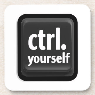 “Ctrl Yourself” Toetsenbordillustratie – Minimalis Bier Onderzetter