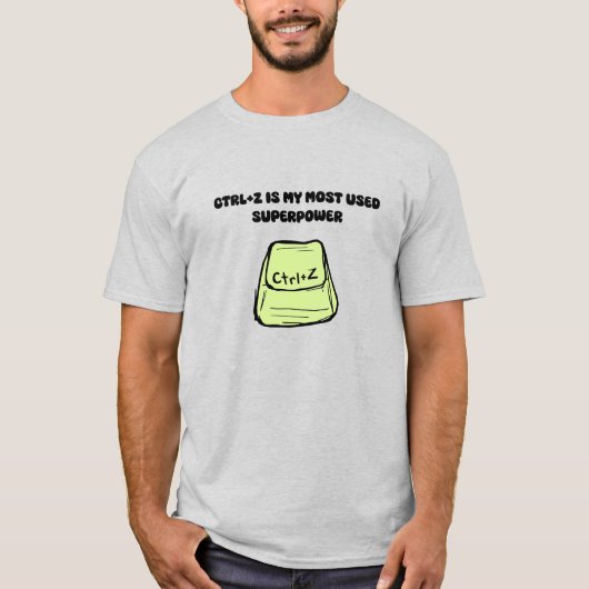 Ctrl+Z Superkracht Ongedaan Maken Commando Tech Hu T-shirt (Voorkant)