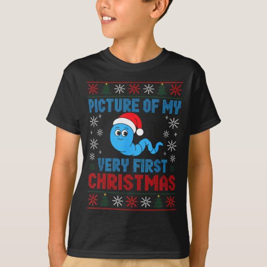 Cture Of My Very First Christmas Joke Funny Xmas H T-shirt (Voorkant)