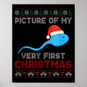 Cture Of My Very First Christmas Joke Funny Xmas Poster (Voorkant)