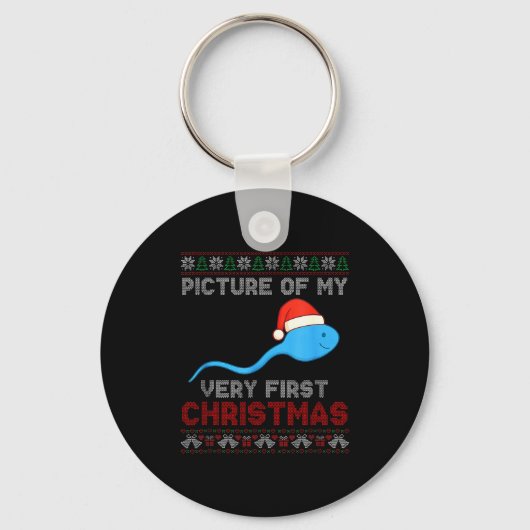 Cture Of My Very First Christmas Joke Funny Xmas Sleutelhanger (Voorkant)
