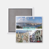 CU0014 Amerika, Cuba, Havana, Koelkast Magneet (Voorkant / Achterkant)