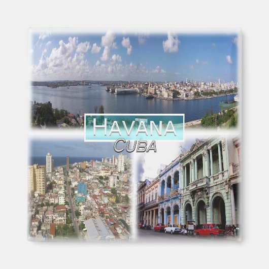 CU0014 Amerika, Cuba, Havana, Koelkast Magneet (Voorkant)