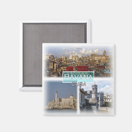 CU0015 Amerika, Cuba, Havana, Koelkast Magneet (Voorkant / Achterkant)