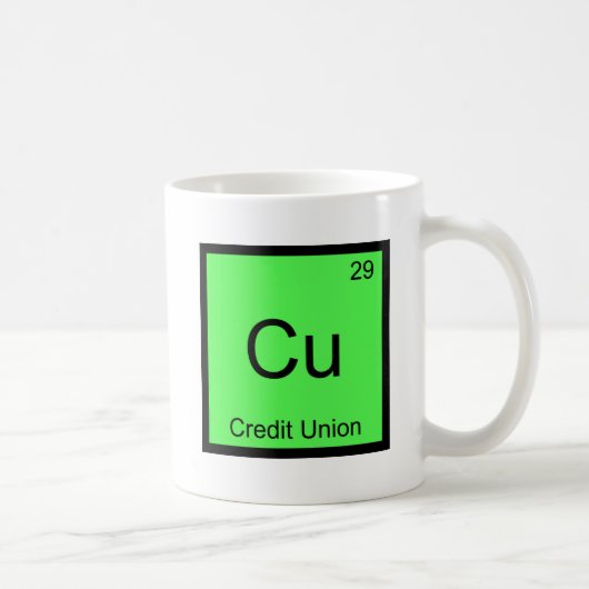 Cu - Credit Union Funny Chemistry Element Symbol T Koffiemok (Rechts)