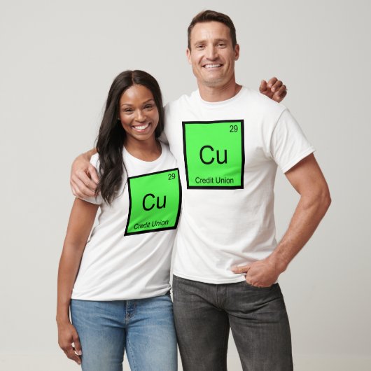 Cu - Creditunie Grappig Chemie Elementsymbool T T-shirt (Unisex)