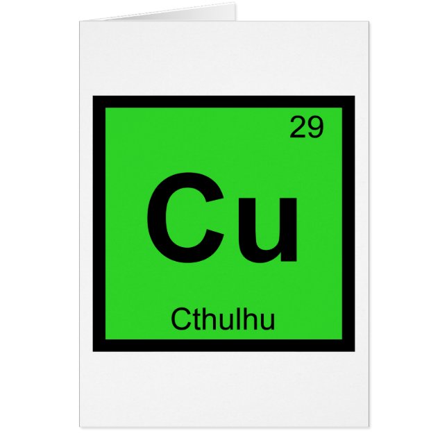 Cu - Cthulhu Chemistry Periodic Table Symbol (Voorkant)