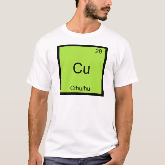 Cu - Cthulhu Funny Chemistry Element Symbol T-shir T-shirt (Voorkant)