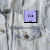 Cu - Cult Funny Chemistry Element Symbol T-Shirt Vierkante Button 5,1 Cm (In situ)
