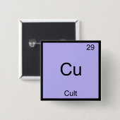 Cu - Cult Funny Chemistry Element Symbol T-Shirt Vierkante Button 5,1 Cm (Voorkant /achterkant)