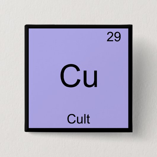 Cu - Cult Funny Chemistry Element Symbol T-Shirt Vierkante Button 5,1 Cm (Voorkant)