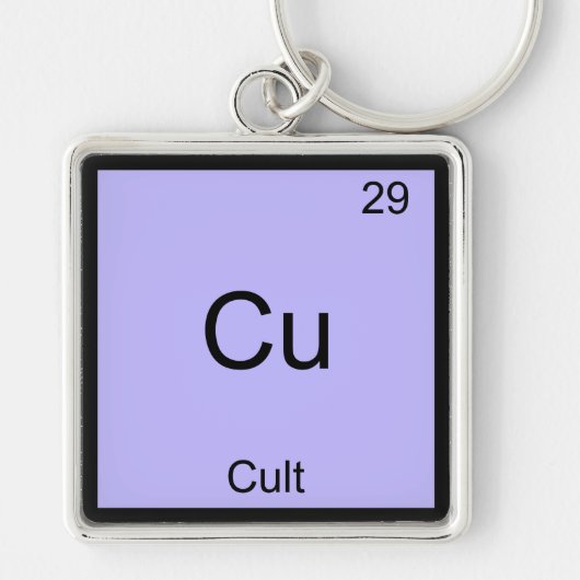 Cu - Cult Grappig Chemie Elementsymbool T-Shirt Sleutelhanger (Voorkant)