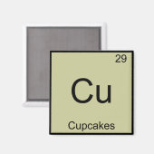 Cu - Cupcakes Funny Chemistry Element Symbol T-shi Magneet (Voorkant / Achterkant)