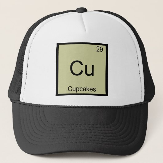 Cu - Cupcakes Grappige Chemie Elementsymbool T-shi Trucker Pet (Voorkant)