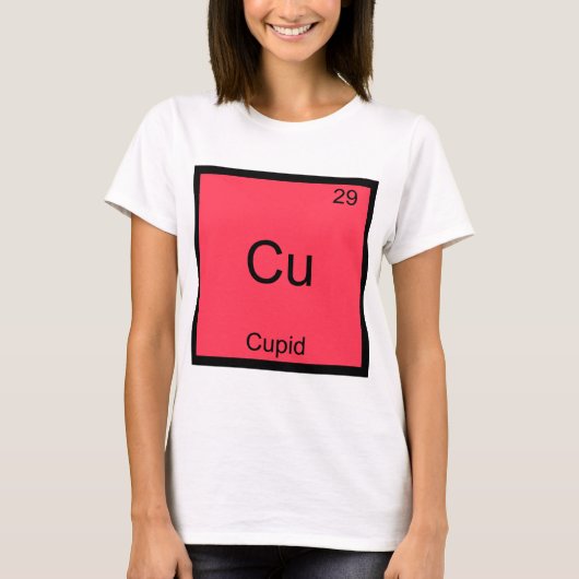 Cu - Cupid Funny Chemistry Element Symbol T-Shirt (Voorkant)