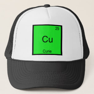 Cu - Curie Grappig Element Chemie Symbool T-Shirt Trucker Pet