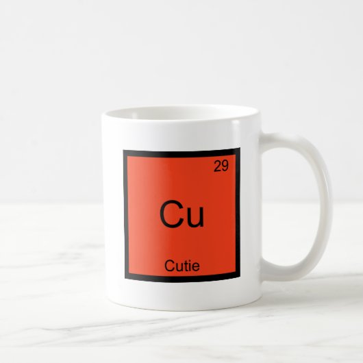 Cu - Cutie Chemistry Element Symbol Funny Periodic Koffiemok (Rechts)