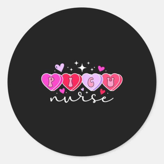 Cu Nurse Valentine Hearts Cu Nursing Valentine  Ronde Sticker (Voorkant)