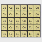 Cu - Periodiek tabelsymbool curry Spice Chemistry Cadeaupapier (Vlak)