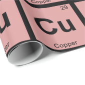 Cu - Periodiek tabelsymbool koperen scheikunde Cadeaupapier (Rol Hoek)