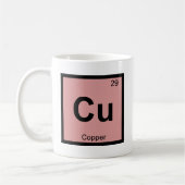 Cu - Periodiek tabelsymbool koperen scheikunde Koffiemok (Links)