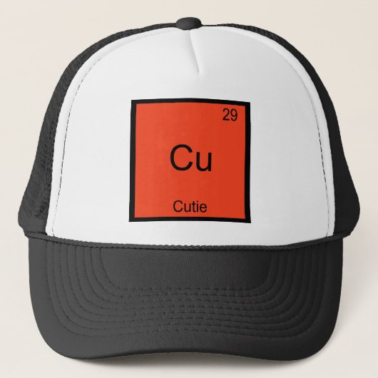 Cu - Schattig Chemie Element Symbool Grappige Peri Trucker Pet (Voorkant)