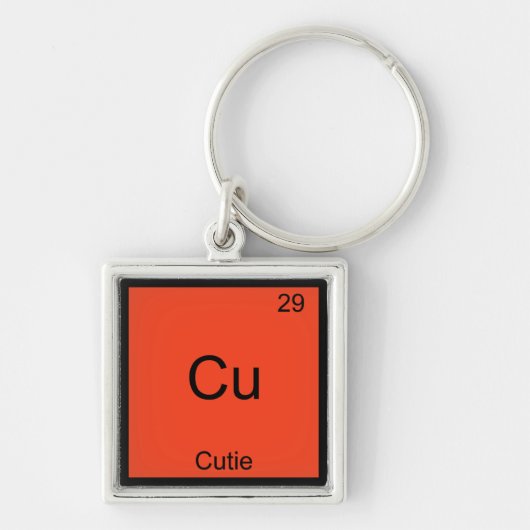 Cu - Schattig Chemie Elementsymbool Grappig Period Sleutelhanger (Voorkant)