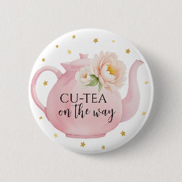 CU-TEA Roze Theepot Baby shower Button Favoriet