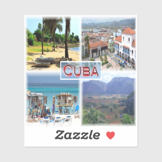CU Varadero Beach - Santiago de Cuba - Vinales Sticker (Vel)
