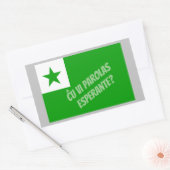 Ĉu vi parolas Esperante? Rechthoekige Sticker (Envelop)