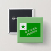 Ĉu vi parolas Esperante? Vierkante Button 5,1 Cm (Voorkant /achterkant)