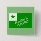 Ĉu vi parolas Esperante? Vierkante Button 5,1 Cm (Voorkant)