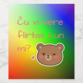 Ĉu vi vere flirtas kun mi? wijn etiket (Enkel label)