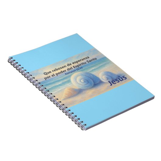 Cuaderno caracolas de Mar con Versículo Romanos Notitieboek (Rechterzijde)