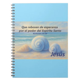Cuaderno caracolas de Mar con Versículo Romanos Notitieboek
