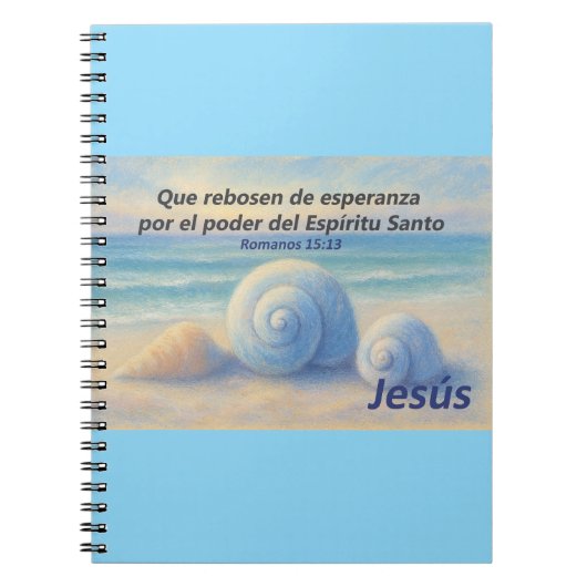 Cuaderno caracolas de Mar con Versículo Romanos Notitieboek (Voorkant)