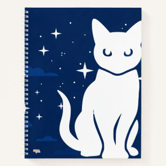 Cuaderno Cat White in the Night Notitieboek
