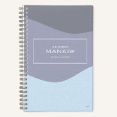 Cuaderno Cuadriculado Waves Blue-Gray Gridded Notitieboek (Voorkant)