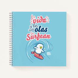 Cuaderno de espiral│La vida y las olas se surfean Notitieboek