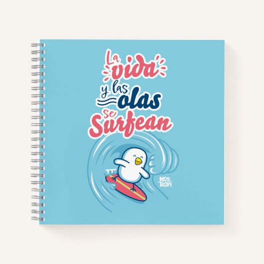 Cuaderno de espiral│La vida y las olas se surfean Notitieboek (Voorkant)