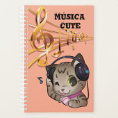 Cuaderno de música cute anime gato planner (Voorkant)