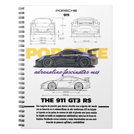 Cuaderno diseño Plantilla porsche  Notitieboek (Voorkant)