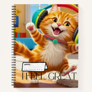 Cuaderno en espiral con lindo diseño gato. notitieboek