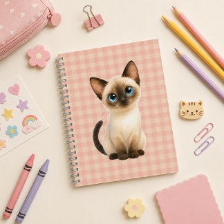 Cuaderno espiral con diseño de lindo gatito siamés notitieboek