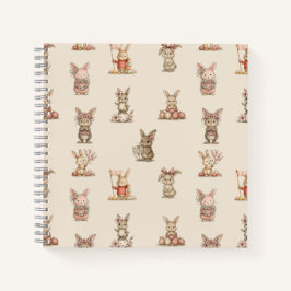 Cuaderno espiral con diseño de lindos conejitos notitieboek