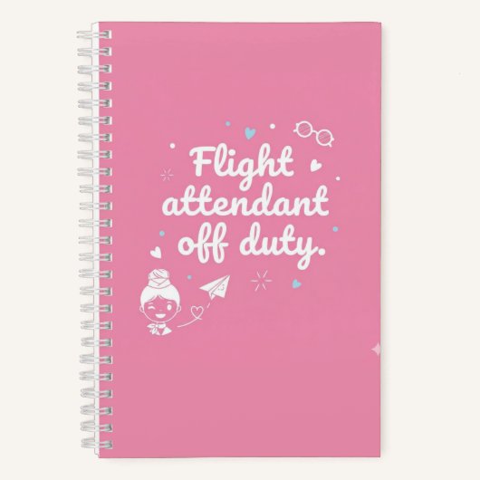 Cuaderno "Flight Attendant Off Duty" -Pink Edition Notitieboek (Voorkant)