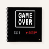Cuaderno Game Over Retry Insert Coin Notitieboek (Voorkant)