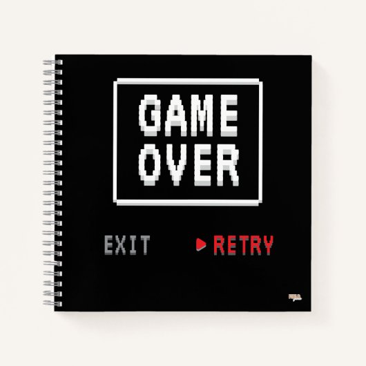 Cuaderno Game Over Retry Insert Coin Notitieboek (Voorkant)