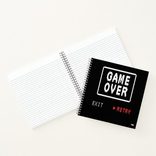 Cuaderno Game Over Retry Insert Coin Notitieboek (Binnen)